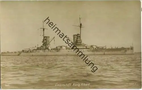 Linienschiff König Albert - Foto-AK - Verlag F. Finke Wilhelmshaven