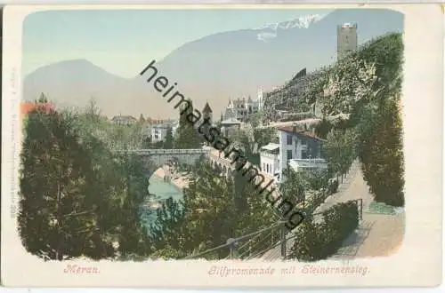 Meran - Gilfpromenade - Steinernensteg - Verlag Purger & Co München ca. 1900