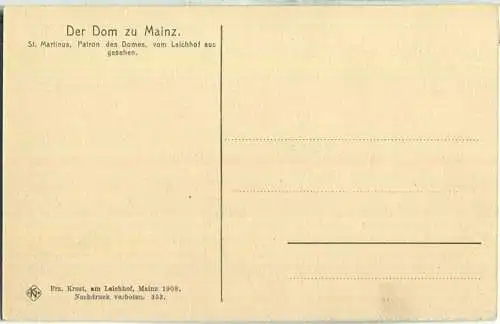 Mainz - Dom - St. Martinus - Verlag Fr. Krost Mainz 1908