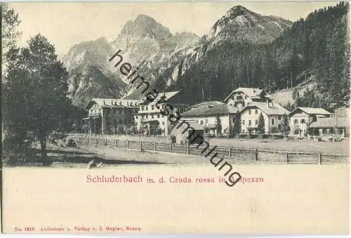 Toblach - Schluderbach - Ansichtskarte ca. 1900 - Croda rosa - Verlag J. Gugler Bozen