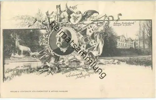 Friedrichsruh - Schloss - Sterbehaus des Fürsten - Grabstätte Bismarck - Verlag Knackstedt & Näther Hamburg ca. 1900