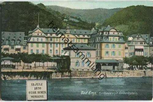 Bad Ems - Kurhaus mit Gedenkstein - Verlag Otmar Zieher München