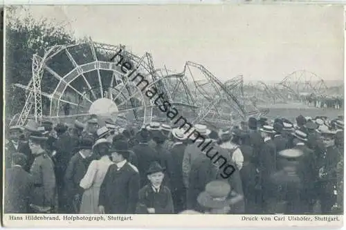 Echterdingen - Luftschiff nach dem Brand am 5. August 1908 - Verlag Hans Hildenbrand Stuttgart
