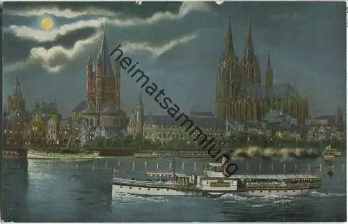 Köln - Rheinschiff Bismarck - Panorama bei Nacht