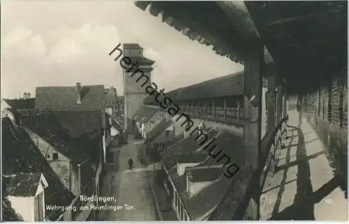 Nördlingen - Wehrgang am Reimlinger Tor - Foto-AK - Verlag Trinks & Co GmbH Leipzig