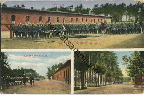 Zeithain - Kaiser Wilhelmstrasse - Infanterie Barackenlager - Verlag A. verw. Reinhardt Riesa - Feldpost