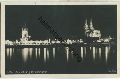 Köln - Pressa 1928 - Beleuchtung des Rheinufers - Verlag Rudolf Schick & Co. Köln-Leipzig