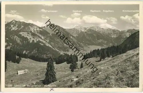 Sessellift Bergstation Rundblick auf Hornalpe und Hinterstein - Hindelang - Foto-Ansichtskarte