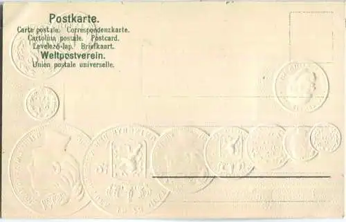Münzenkarte - Nationalflagge - Niederlande - Prägedruck - Verlag H. S. M.