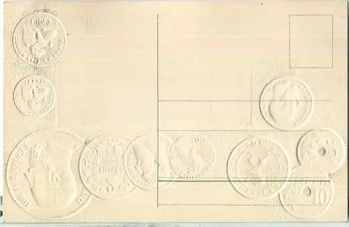 Münzenkarte - Handelsflagge - Belgien - Prägedruck