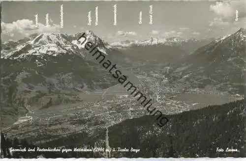 Garmisch und Partenkirchen gegen Wetterstein - Foto-Ansichtskarte 50er Jahre - Verlag M. Lorenz Farchant