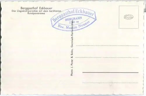 Berggasthof Eckbauer - Foto-Ansichtskarte 50er Jahre - Verlag J. Porer & Sohn Garmisch-Partenkirchen