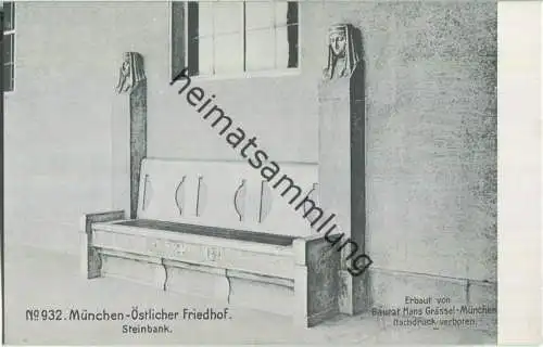 München - Östlicher Friedhof - Steinbank - Erbaut von Baurat Hans Grässel München