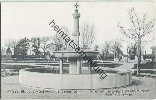 München - Schwabinger Friedhof - Brunnen - Erbaut von Baurat Hans Grässel München