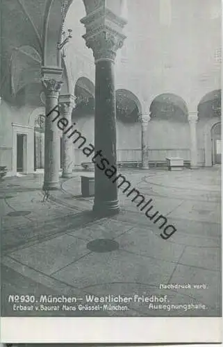 München - Westlicher Friedhof - Aussegnungshalle - Erbaut von Baurat Hans Grässel München