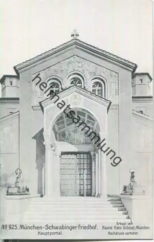 München - Schwabinger Friedhof - Hauptportal - Erbaut von Baurat Hans Grässel München