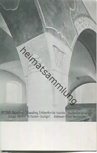 München - Schwabing - Erlöserkirche - Kapitäle - erbaut von Prof. Th. Fischer Stuttgart - Bildhauer Ernst Neumeister