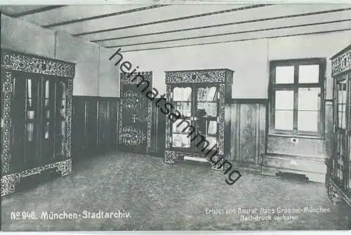 München - Stadtarchiv - Inneres - erbaut von Baurat Hans Grässel München - Verlag Robert von der Burg Durlach 1907