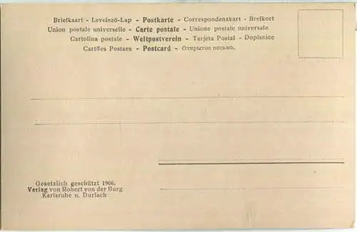 Karlsruhe - Jubiläums-Gebäude - Erbaut von Professor Ratzel Karlsruhe - Verlag Robert von der Burg Durlach 1906