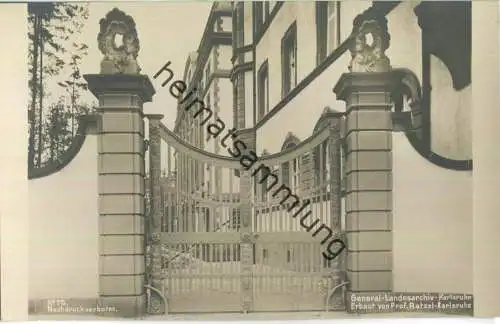 Karlsruhe - General-Landesarchiv - Erbaut von Professor Ratzel Karlsruhe - Verlag Robert von der Burg Durlach 1906
