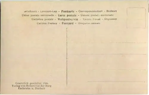 Karlsruhe - Jubiläums-Gebäude - Erbaut von Professor Ratzel Karlsruhe - Verlag Robert von der Burg Durlach 1906