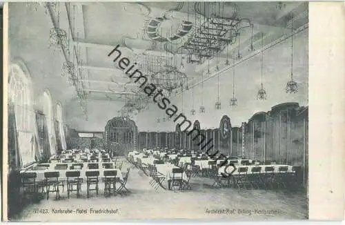 Karlsruhe - Hotel Friedrichshof - Architekt Professor Billing Karlsruhe - Verlag Robert von der Burg Durlach 1907