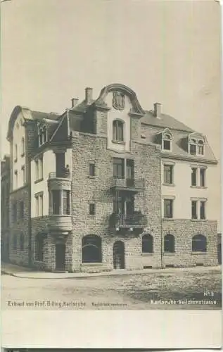 Karlsruhe - Veilchenstrasse - Erbaut von Professor Billing Karlsruhe - Verlag Robert von der Burg Durlach 1906