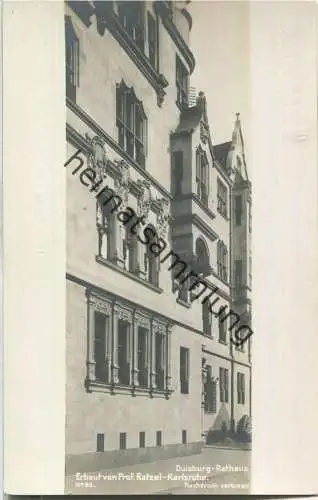 Duisburg - Rathaus - Erbaut von Professor Ratzel Karlsruhe - Verlag Robert von der Burg Durlach 1906