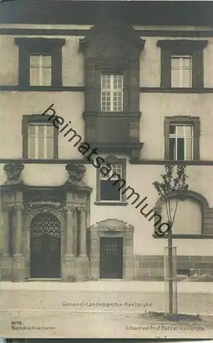 Karlsruhe - General-Landesarchiv - Erbaut von Professor Ratzel Karlsruhe - Verlag Robert von der Burg Durlach 1906