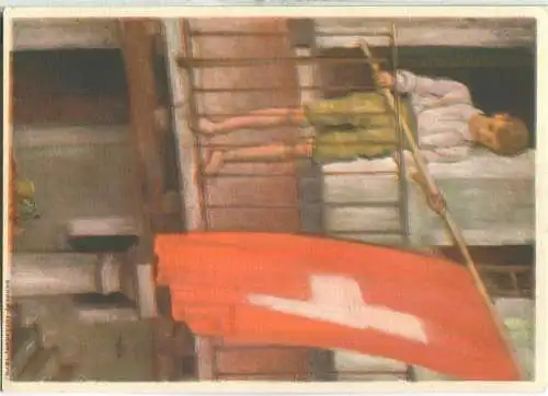 Bundesfeier-Postkarte 1931 - 10 Cts - Für die Hochgebirgsbewohner bei Naturkatastrophen - Sturmschäden im Riedholz