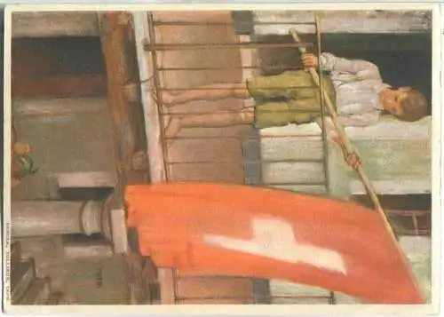 Bundesfeier-Postkarte 1931 - 40 Cts - Für die Hochgebirgsbewohner bei Naturkatastrophen  - Gefährdetes Linthal