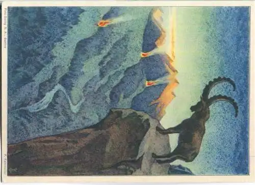 Bundesfeier-Postkarte 1933 - 10 Cts - Für Natur- und Heimatschutz - Kärpf - Steinbock