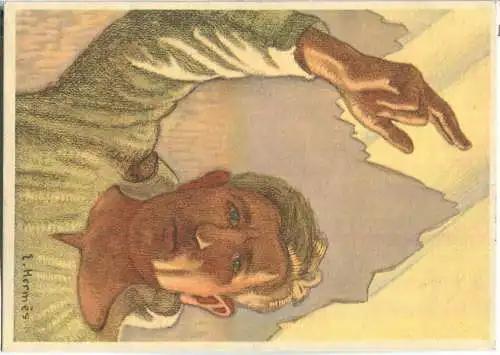 Bundesfeier-Postkarte 1936 - 10 Cts - Für die Bekämpfung der Tuberkulose - Schwörender Senn - gelaufen 1945