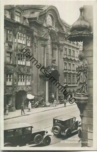 München - St. Johann-Nepomuk-Kirche - Foto-Ansichtskarte - Verlag Hermann Becker München