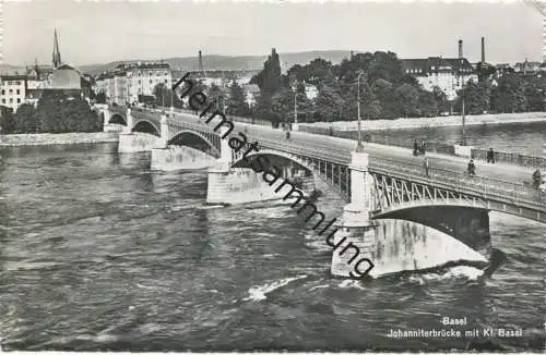 Basel - Johanniterbrücke mit Klein Basel - Foto-AK - Verlag Photoglob-Wehrli Zürich gel. 1957