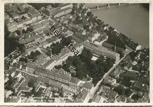 Basel - Bürgerspital und Johanniterbrücke - Luftaufnahme - Foto-AK Grossformat - Verlag Franco-Suisse Berne