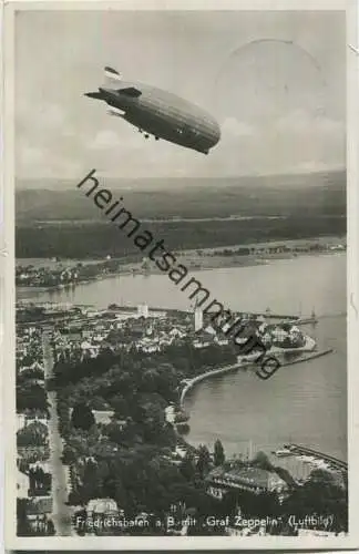 Friedrichshafen - Zeppelin - Luftbild - Foto-Ansichtskarte - Verlag Franckh Stuttgart