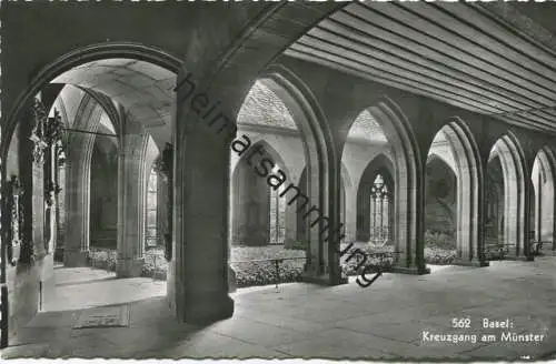 Basel - Kreuzgang am Münster - Foto-AK - Verlag Gebr. Frey Basel gel. 1955