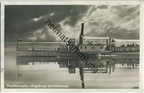 Ammersee - Prachtdampfer Augsburg - Foto-Ansichtskarte - Verlag Jakob Feldbauer München