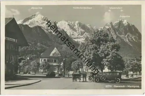 Garmisch - Marktplatz - Foto-Ansichtskarte - Verlag E. Beckert Garmisch-Partenkirchen