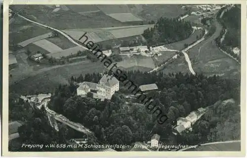 Freyung - Schloss Wolfstein - Fliegeraufnahme - Foto-Ansichtskarte - Verlag E. Müller Freyung