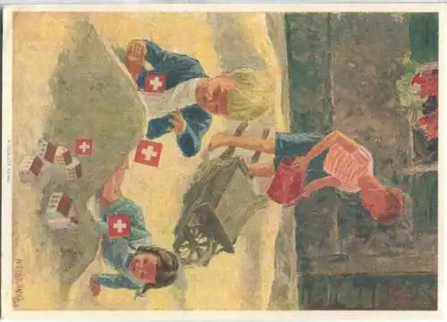 Bundesfeier-Postkarte 1937 - 10 Cts - Zugunsten des schweizerischen Roten Kreuzes