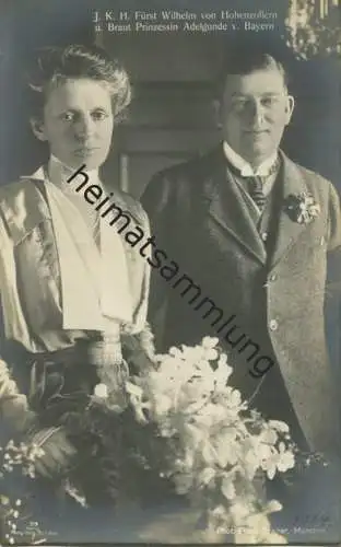 Fürst Wilhelm von Hohenzollern und Braut Prinzessin Adelgunde von Bayern - Phot. F. Grainer München - Verlag Percy Hein