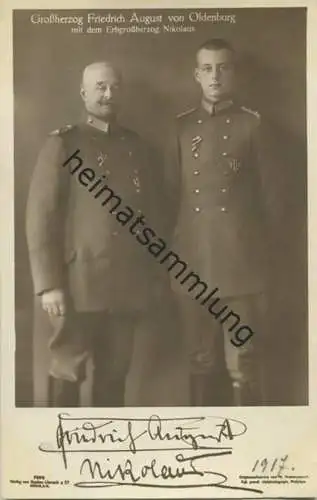 Grossherzog Friedrich August von Oldenburg mit dem Erbgrossherzog Nicolaus - Verlag Gustav Liersch & Co. Berlin