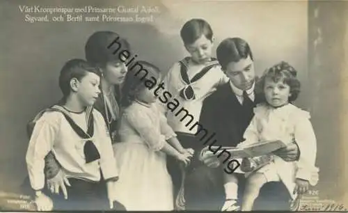 Schweden - Vart Kronprinspar med Prinsarne Gustaf Adolf Sigvard och Bertil samt Prinsessan Ingrid - Konstförlag Axel Eli