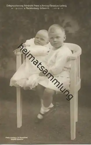 Erbgroßherzog Friedrich Franz und Herzog Christian Ludwig von Mecklenburg-Schwerin - Verlag Fritz Heuschkel Schwerin