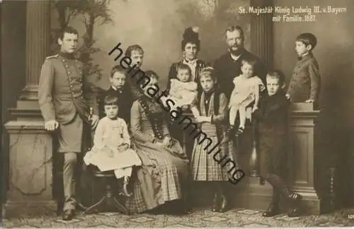 König Ludwig III. von Bayern mit Familie 1887 - Verlag J. Windhager München