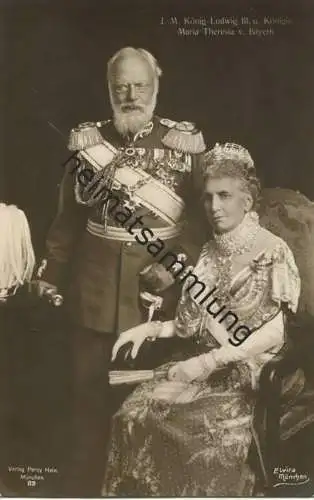 König Ludwig III. und Königin Maria Theresia von Bayern - Verlag Percy Hein München - Aufnahme Elvira München