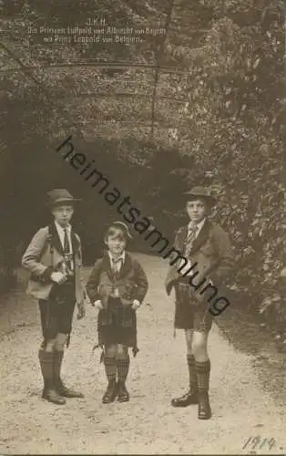 Die Prinzen Luitpold und Albrecht von Bayern mit Prinz Leopold von Belgien - Verlag J. Windhager München - Phot. Rottmay