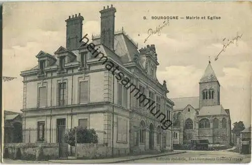 Bourgogne - Mairie et Eglise - Feldpost